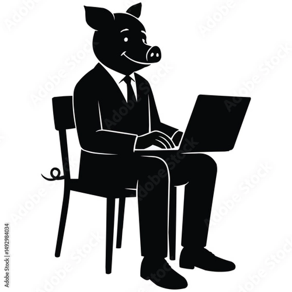 Fototapeta Business Boar: Power in Pixels Generative AI