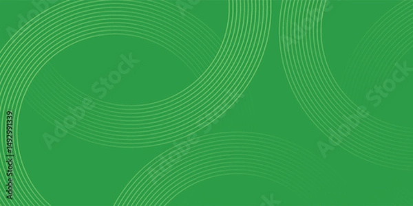 Fototapeta Abstract green glowing geometric lines on dark blue background. Modern shiny blue circle lines pattern. vector illustration.