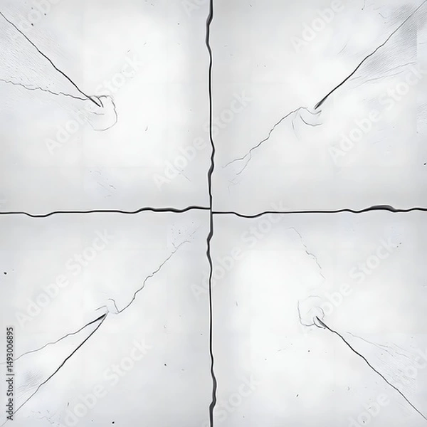 Fototapeta White Concrete Wall: Minimalist Texture with Subtle Cracks