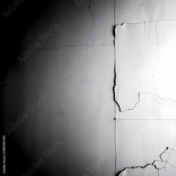 Fototapeta White Concrete Wall: Minimalist Texture with Subtle Cracks