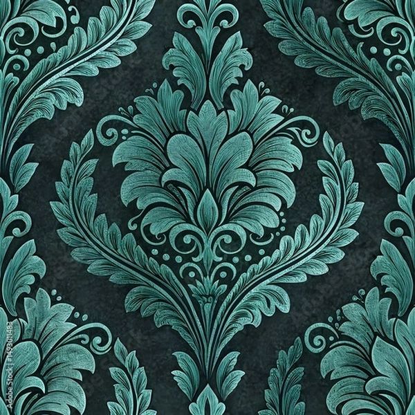 Fototapeta Elegant Damask Floral Repeat Pattern