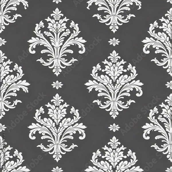 Fototapeta Elegant Damask Floral Repeat Pattern