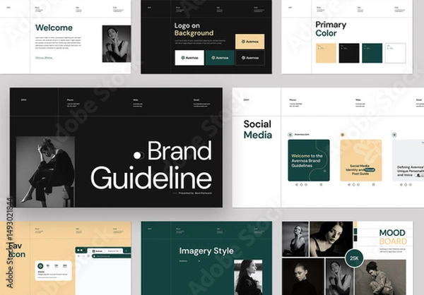 Fototapeta Modern and Clean Brand Identity Guidelines Layout