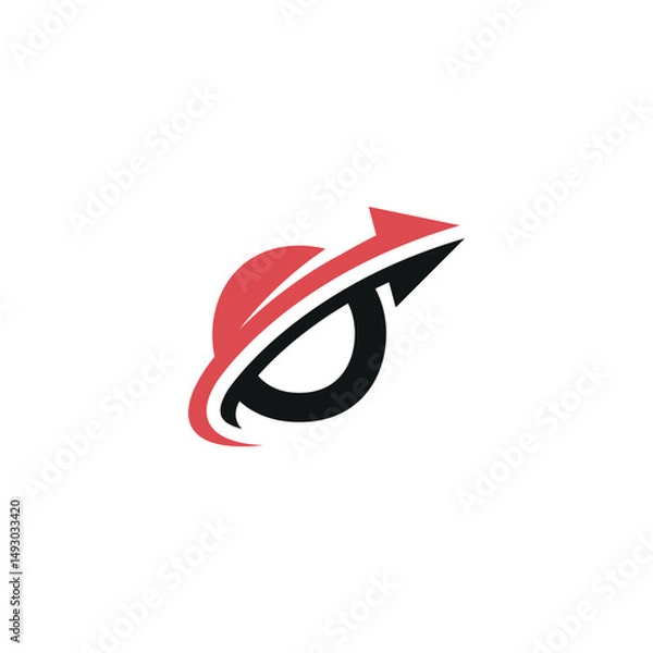 Obraz Creative O Initial Logo with Dynamic Arrow, Vector Identity for Fast-Growing Companies.