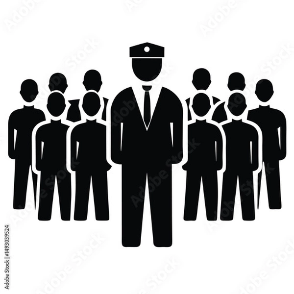 Fototapeta security guard element isolated crowd control staf on white background