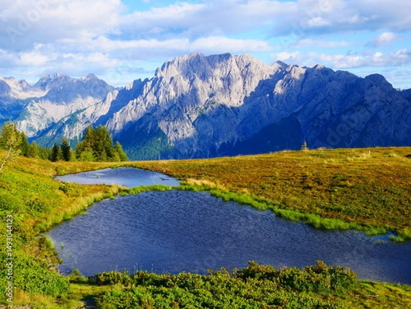 Fototapeta View on Lienzer Dolomiten mountains in the Osttirol region on a summer late afternoon