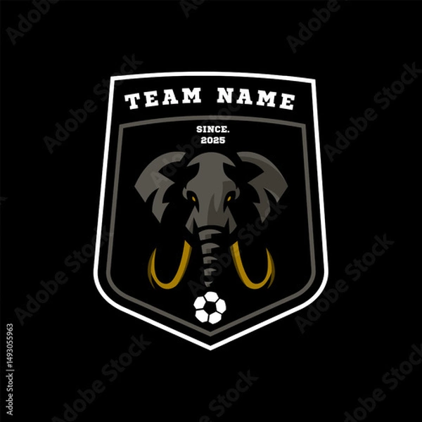 Obraz Elephant Soccer Logo Design