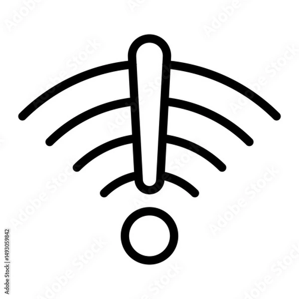 Obraz No Wifi Vector Line Icon Design