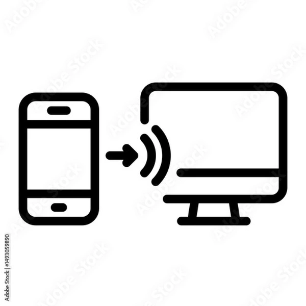 Fototapeta Remote Access Vector Line Icon Design