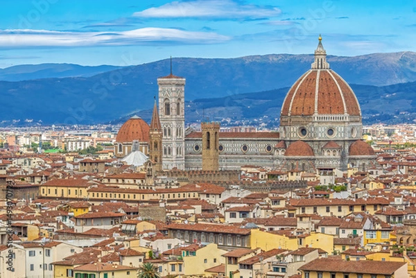 Obraz Elevated view of the  Duomo Santa Maria Del Fiore, Florence, Italy. Horizontaly.