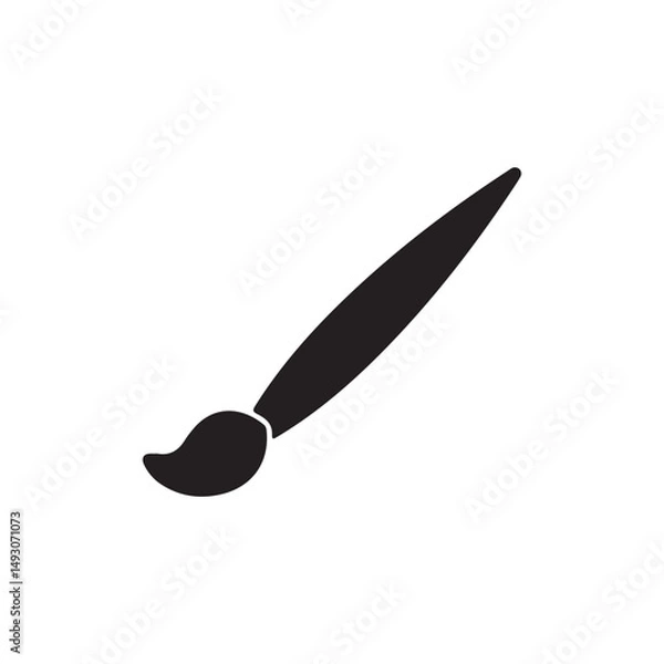Obraz Simple Brush Silhouette Vector Icon White Background