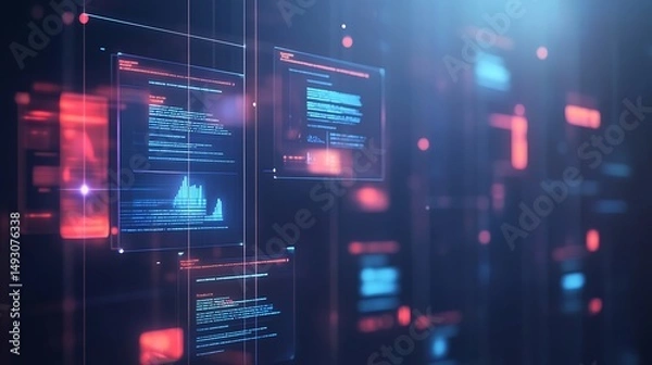 Fototapeta Digital technology interface data visualization
