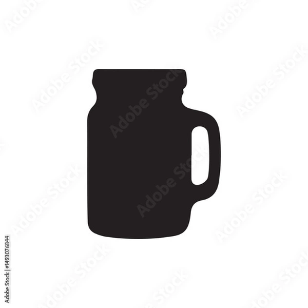 Obraz Glass Jar Silhouette Vector Icon White Background