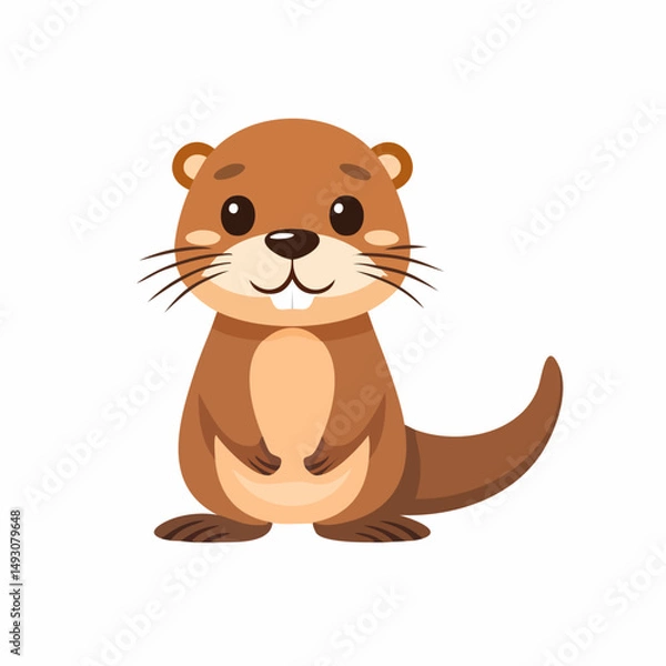 Fototapeta Cute Otter Simple Vector – Adorable Animal Illustration for Design and Creative Projects

