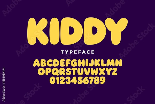 Fototapeta rounded and fat cartoon alphabet design