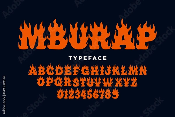 Fototapeta cartoon flame alphabet design