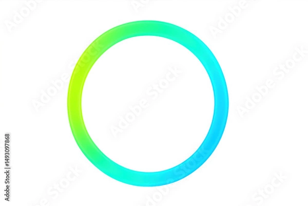Fototapeta Circular shape with gradient colors from green to blue, creating a vibrant and modern design element on a transparent background