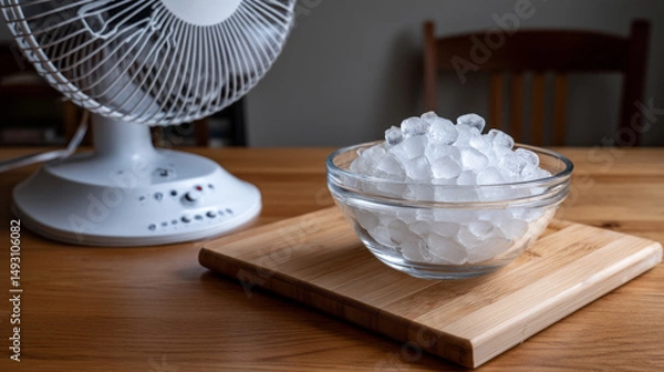 Obraz Ice cubes in front of a fan