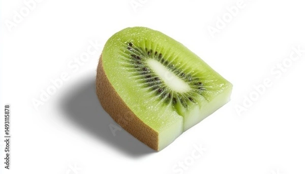Fototapeta Fresh kiwi slice icon in soft gradients food art nature minimalist style isometric view visual delight