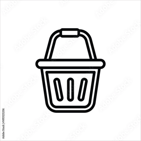 Fototapeta Shopping basket icon. Vector illustration of laundry icons for web design. Isolated on white background.