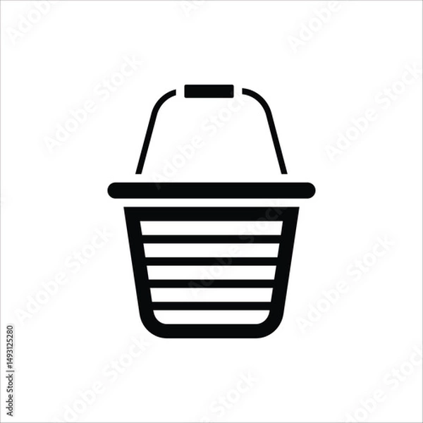 Fototapeta Shopping basket icon. Vector illustration of laundry icons for web design. Isolated on white background.