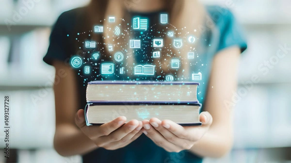 Obraz Digital Transformation and Learning Concepts Represented by Books