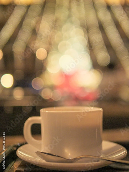 Obraz イルミネーションとコーヒー　カフェ
