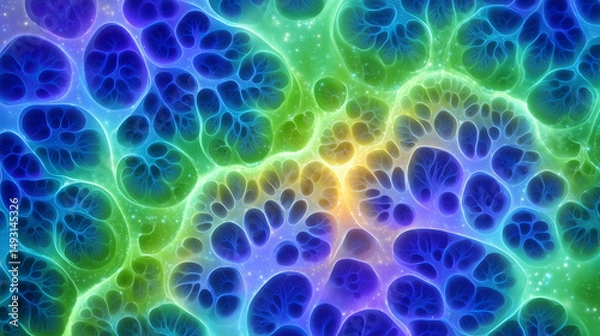 Obraz Cellular fractal pattern in rainbow colors