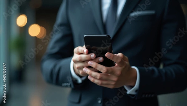 Fototapeta businessman with mobile phone