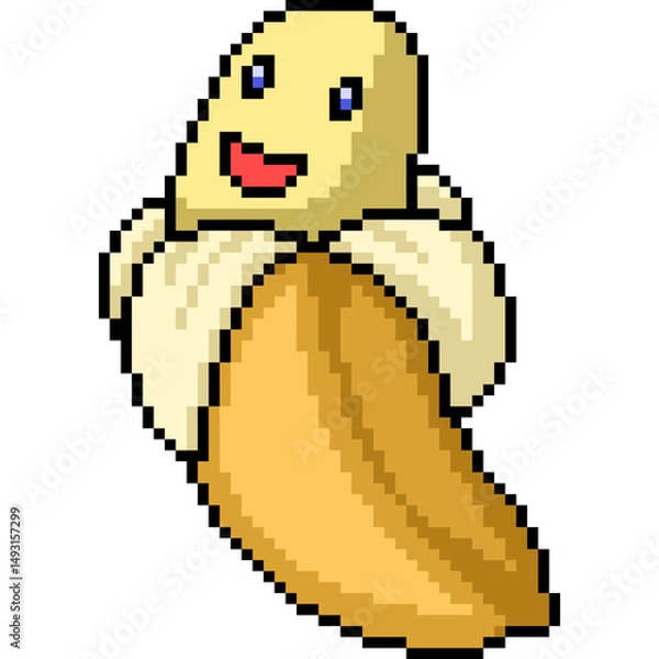 Obraz pixel art of smile happy banana peel