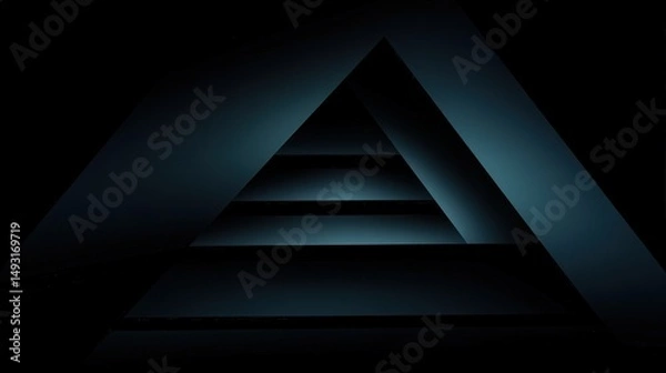 Fototapeta dark triangle background with subtle gradient transitions between shades of blue, offering a professional and sophisticated feel for business designs