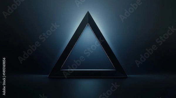 Fototapeta dark triangle background with subtle gradient transitions between shades of blue, offering a professional and sophisticated feel for business designs