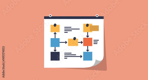 Obraz Colorful Flowchart Graphic Design