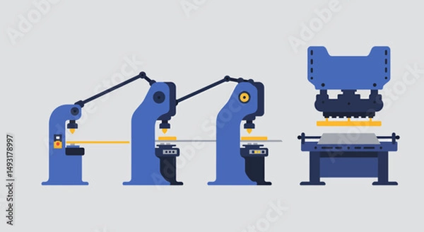 Obraz Pixel Art Industrial Metalworking Process