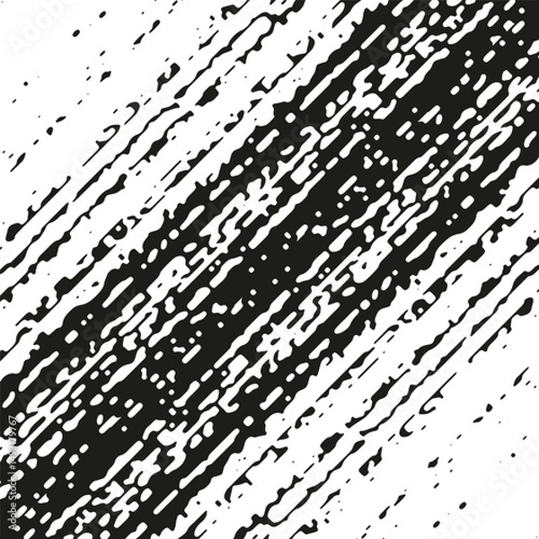 Fototapeta Rough diagonal texture. Black line distortion. Grunge scratch pattern. Vector abstract effect.