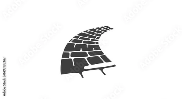 Obraz Simple Cobblestone Path Perspective Illustration