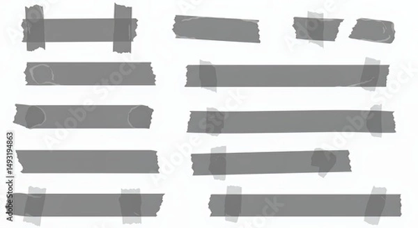 Obraz Grey Tape Strip Set on White Background