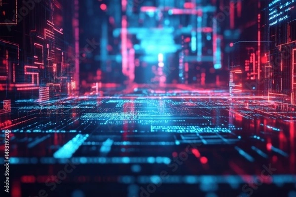 Obraz Futuristic Digital Data Matrix