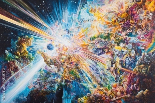 Fototapeta Cosmic Explosion of Color and Light