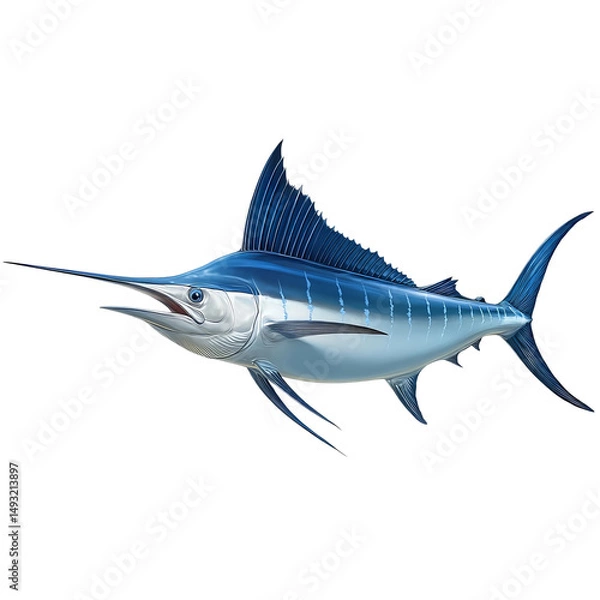 Fototapeta A majestic marlin fish swimming gracefully in the ocean