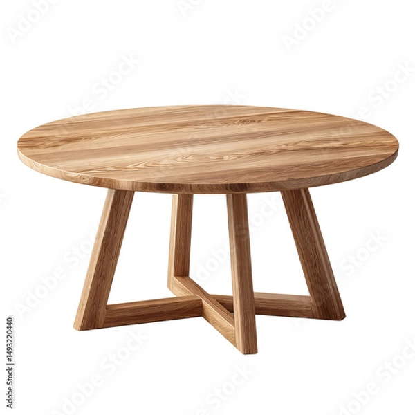 Fototapeta A round wooden table with an interesting design