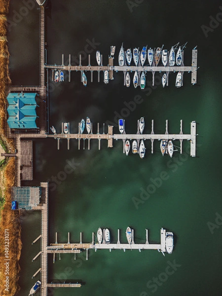Obraz aerial view of marina