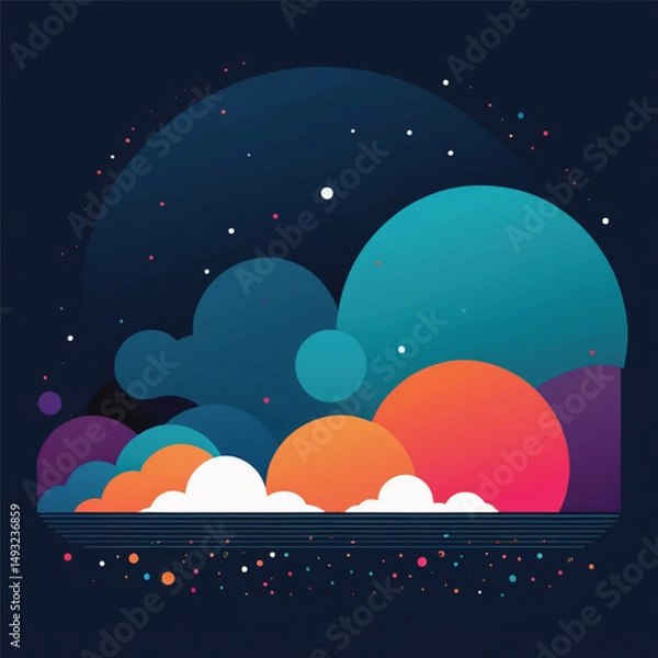 Fototapeta abstract background with circles