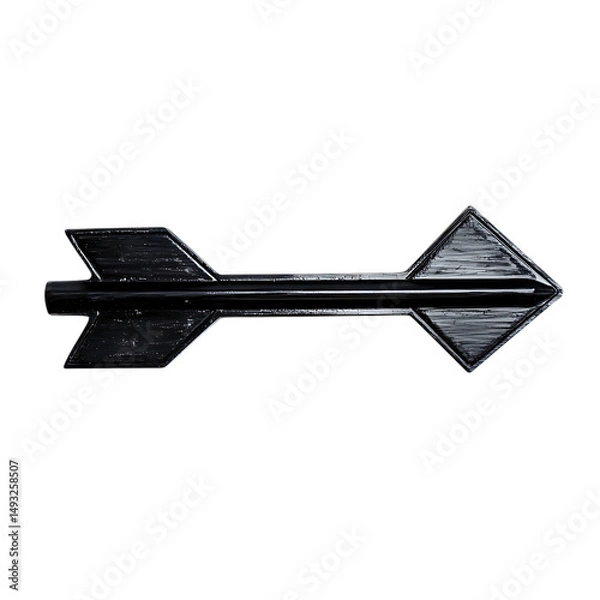 Fototapeta Sleek Arrow with Contemporary Finish in Classic Black Isolated on Transparent Background