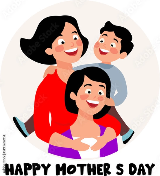 Obraz happy mother's day vector stroke editable