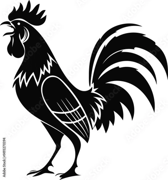 Fototapeta Chicken vector illustration silhouette image