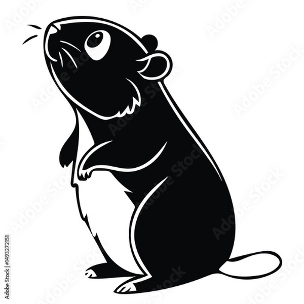 Fototapeta Hamster vector illustration silhouette image