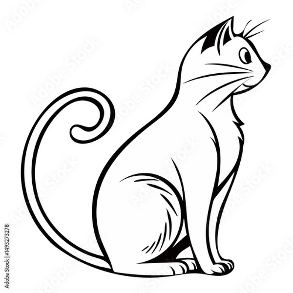 Fototapeta cat vector illustration silhouette image