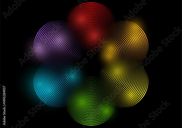Obraz LGBTQ Pride Month abstract colorful rainbow concept linear circle vector background