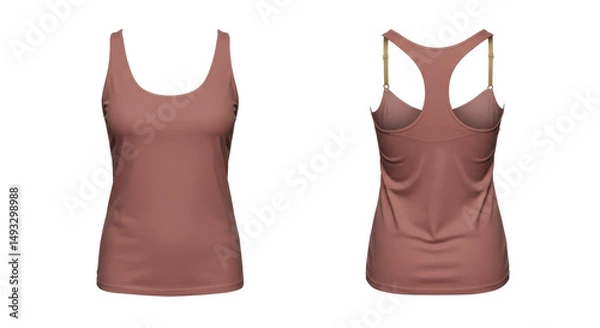 Obraz Isolated Two Views of a Brown Sleeveless Top